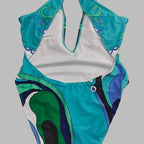 PUCCI - Patterned Halterneck One-Piece Swimsuit
