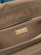 PRADA - Explore medium suede shoulder bag with flap