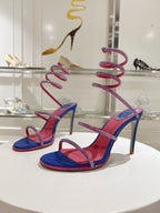 RENE CAOVILLA - CLEO blue SANDAL WITH CRYSTAL 105
