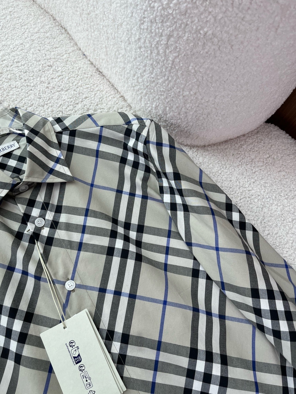 BURBERRY - Slim Fit Check Cotton Poplin Shirt