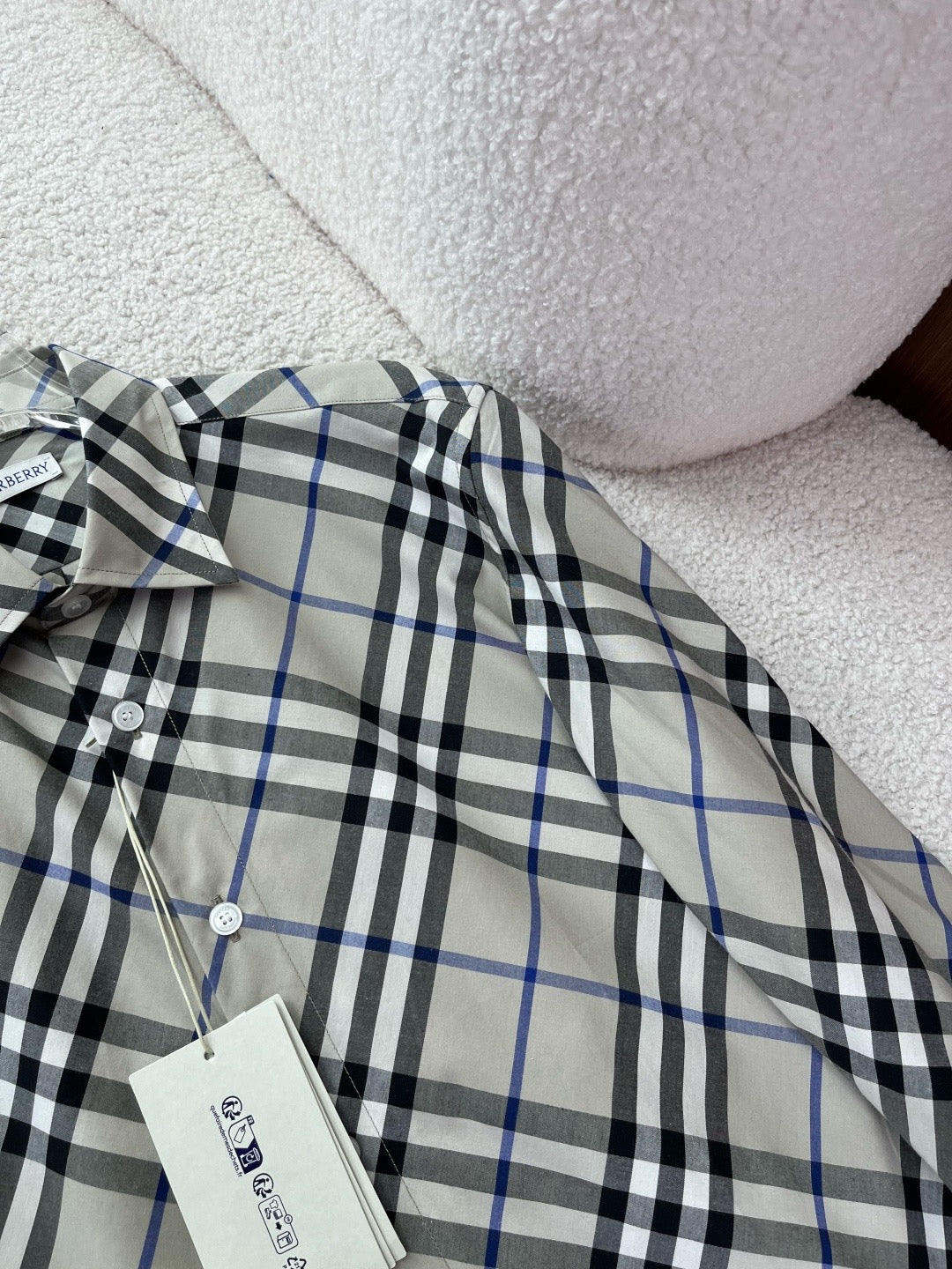 BURBERRY - Slim Fit Check Cotton Poplin Shirt