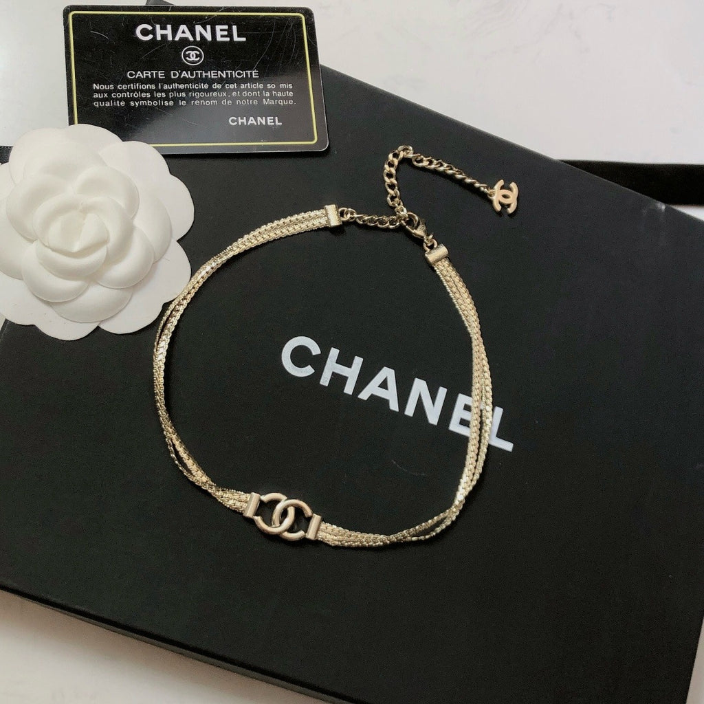 CHANEL - Crystal CC Choker Necklace
