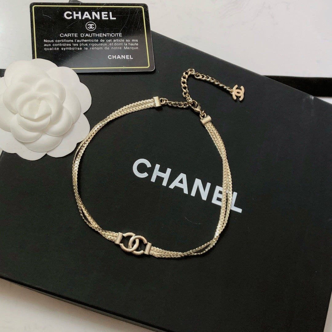 CHANEL - Crystal CC Choker Necklace