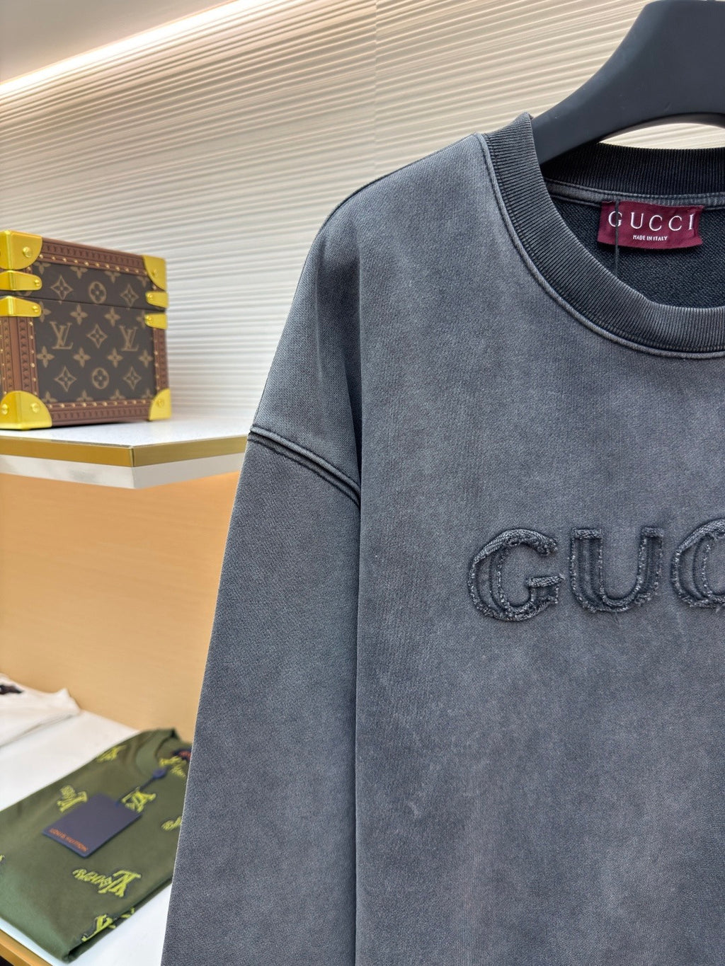 GUCCI  - Logo Cotton Crew Neck Sweatshirt