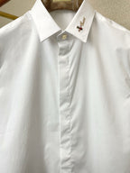 GUCCI -  Cotton shirt with embroidered collar