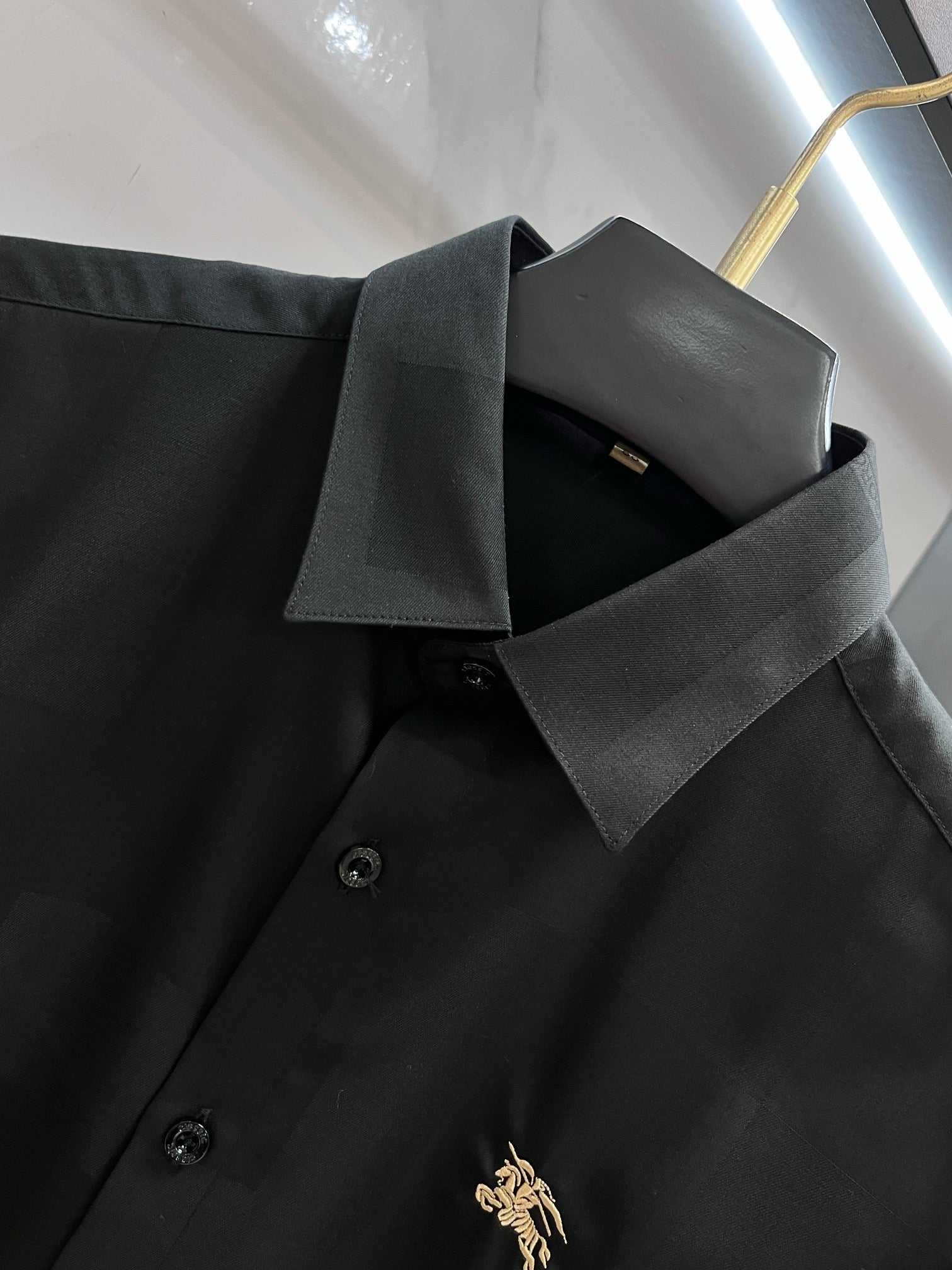 BURBERRY - Stretch Poplin Check long Sleeve Shirt