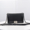 CHANEL - Exotics Small Boy Bag Black Python Molurus Leather