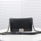CHANEL - Exotics Small Boy Bag Black Python Molurus Leather