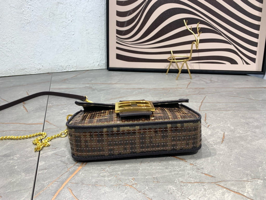 FENDI - Medium Baguette Bag in crystal FF Motif