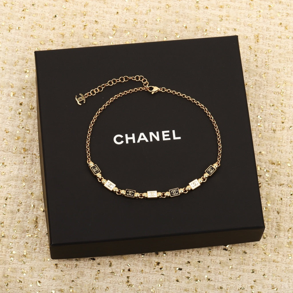 CHANEL - Crystal CC Choker Necklace