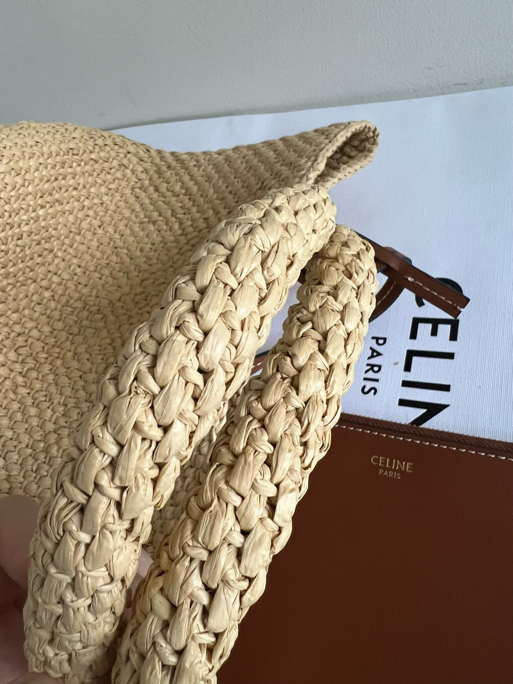 CELINE - TEEN COUFFIN IN WICKER AND NATURAL CALFSKIN