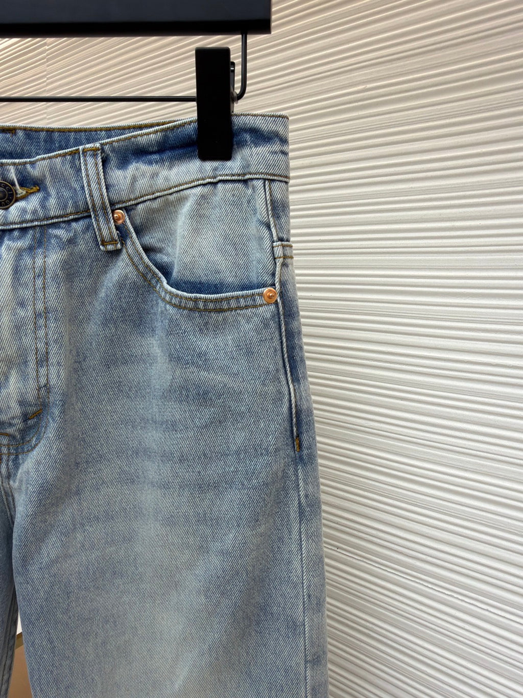 GUCCI - cotton denim pants with horsebit