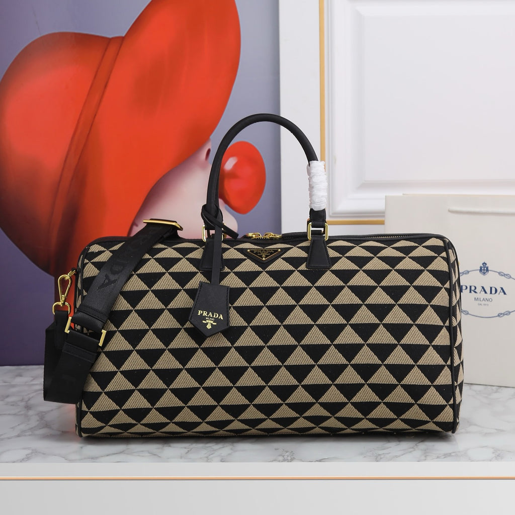 PRADA - Prada Symbole embroidered fabric bag