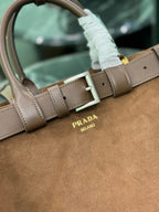 PRADA - Prada Buckle big Leather Handbag With Belt