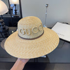 GUCCI - trimmed raffia sun hat