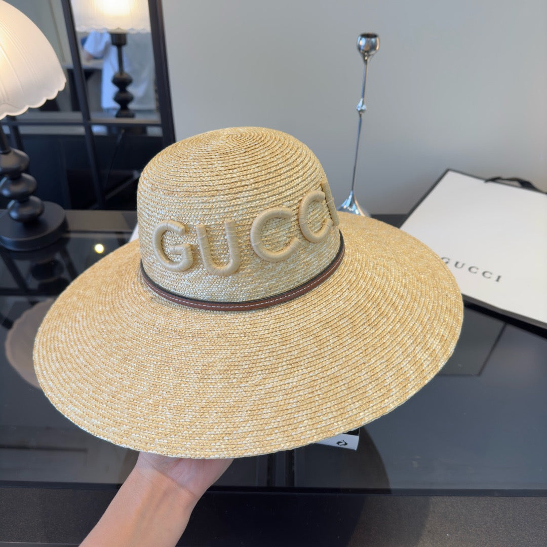 GUCCI - trimmed raffia sun hat