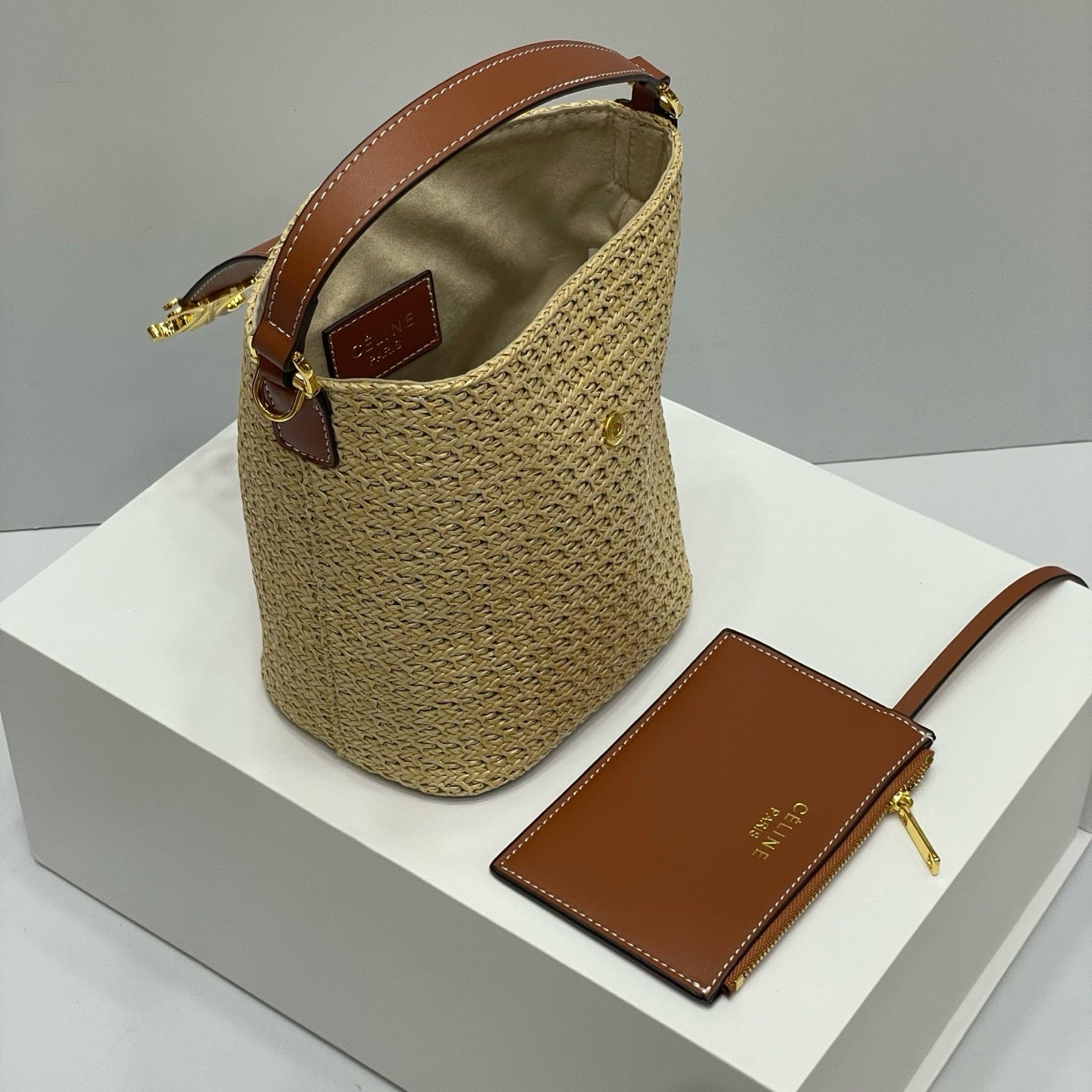 CELIN - MINI BUCKET LOUISE IN RAFFIA