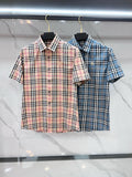 BURBERRY - Stretch Poplin Check Short Sleeve Shirt