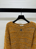 CHANEL - Chanel Boutique CC Logo Vintage Mustard Wool