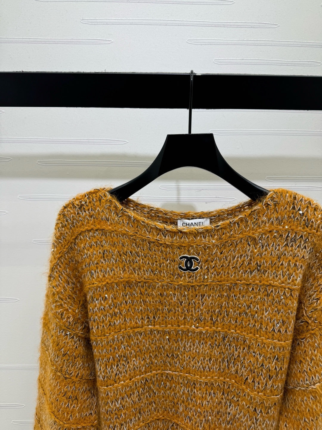 CHANEL - Chanel Boutique CC Logo Vintage Mustard Wool