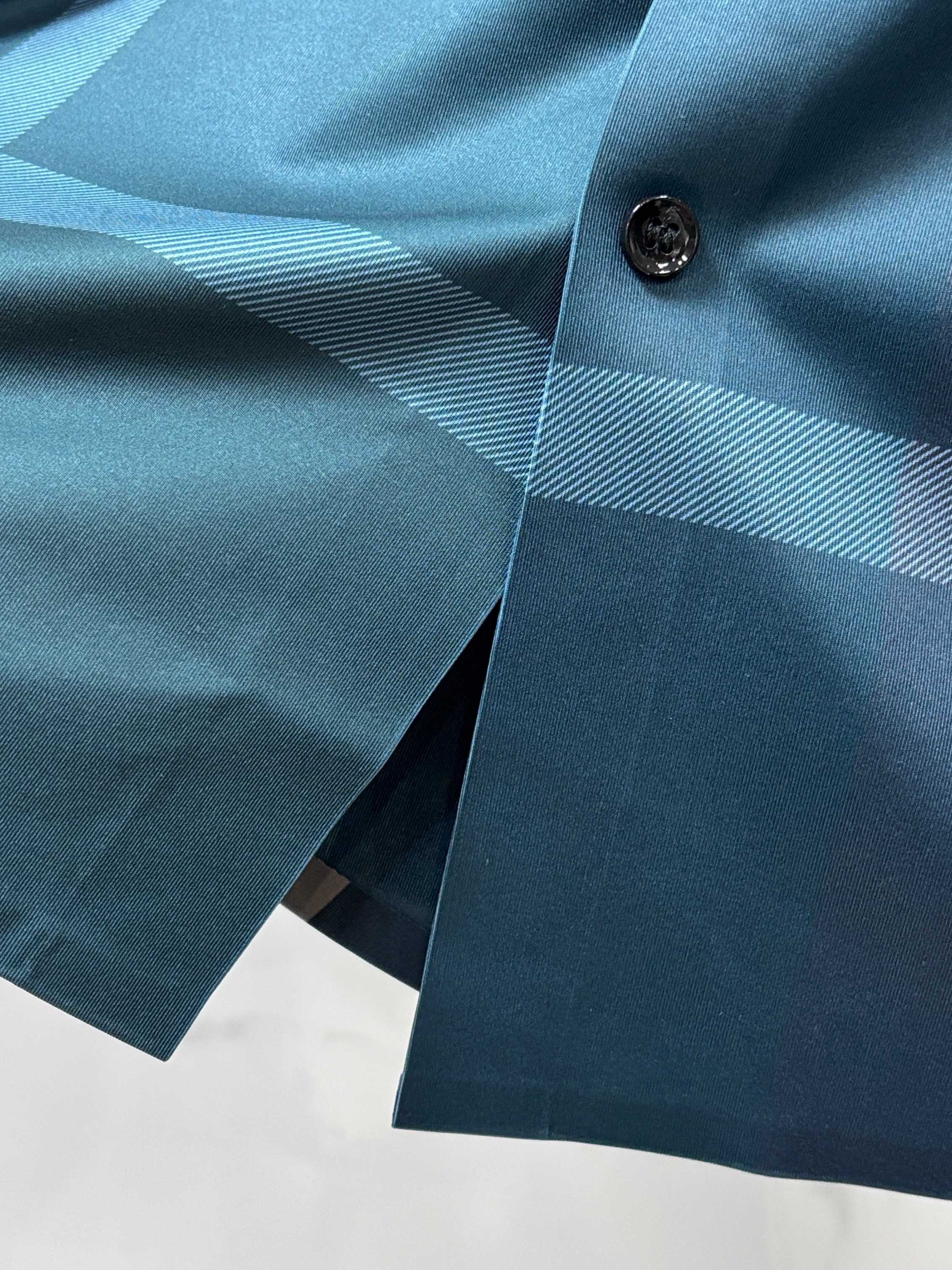 BURBERRY - Stretch Poplin Check Short Sleeve Shirt