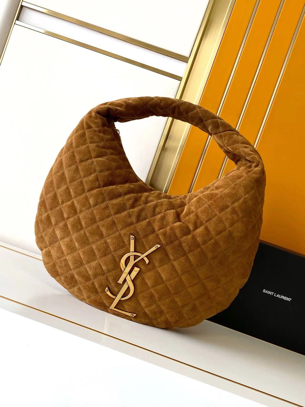 SAINT LAURENT - Icare Medium quilted suede shoulder bag