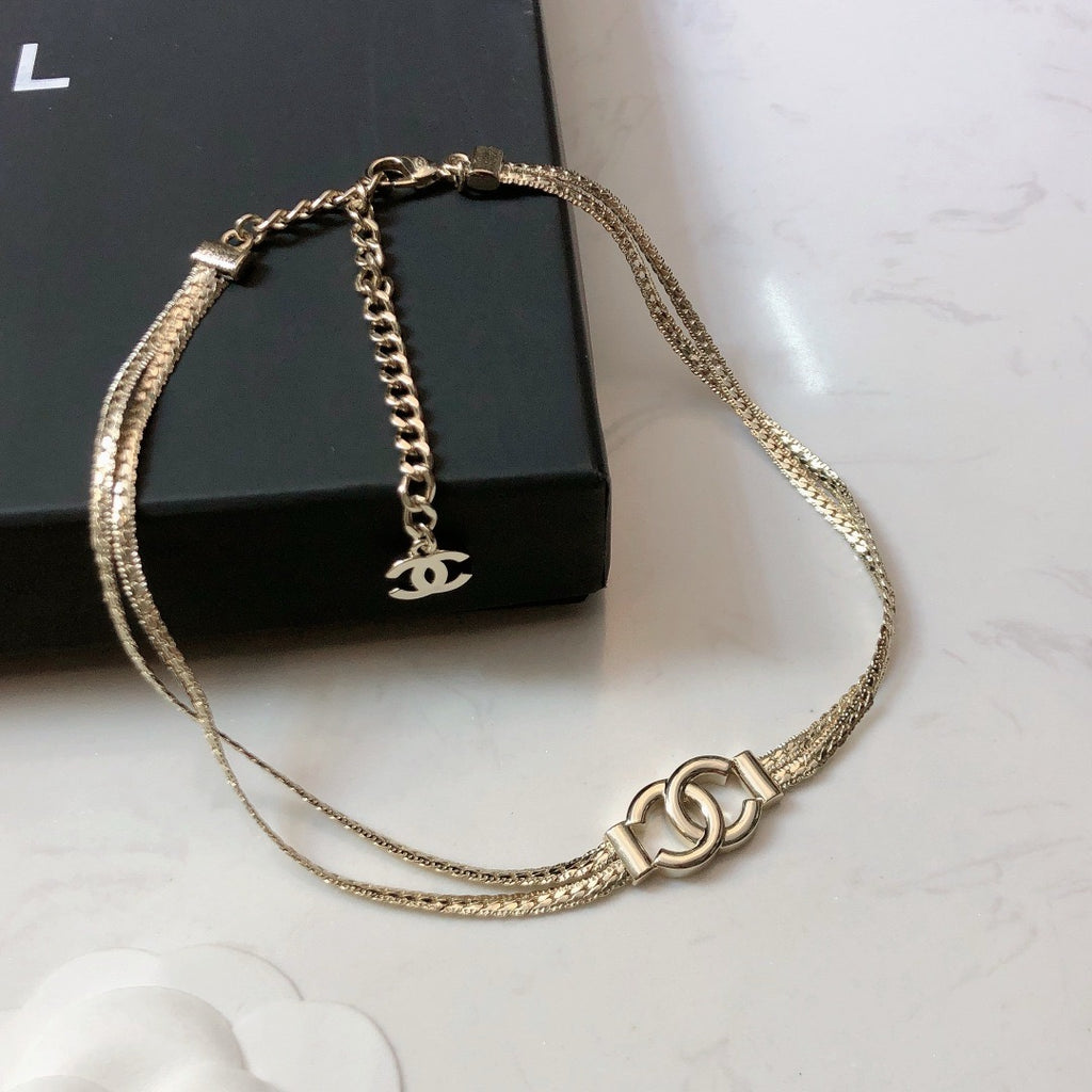 CHANEL - Crystal CC Choker Necklace