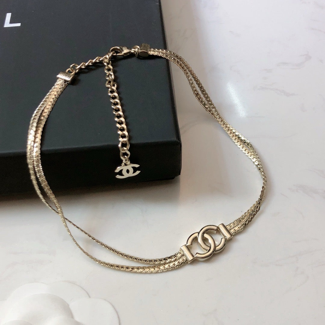 CHANEL - Crystal CC Choker Necklace