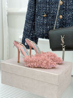 JIMMY CHOO - Mesh Pumps with Petal Embroidery and Crystal Chain