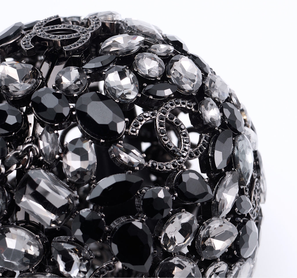 CHANEL - Gold Metal Strass Crystal Sphere Minaudiere Clutch Hardware, 2025