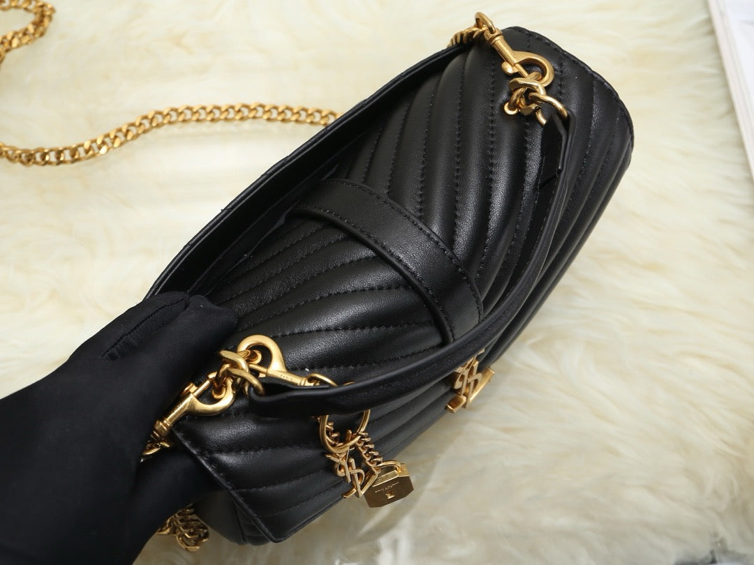 SAINT LAURENT- Black Leather Handbag
