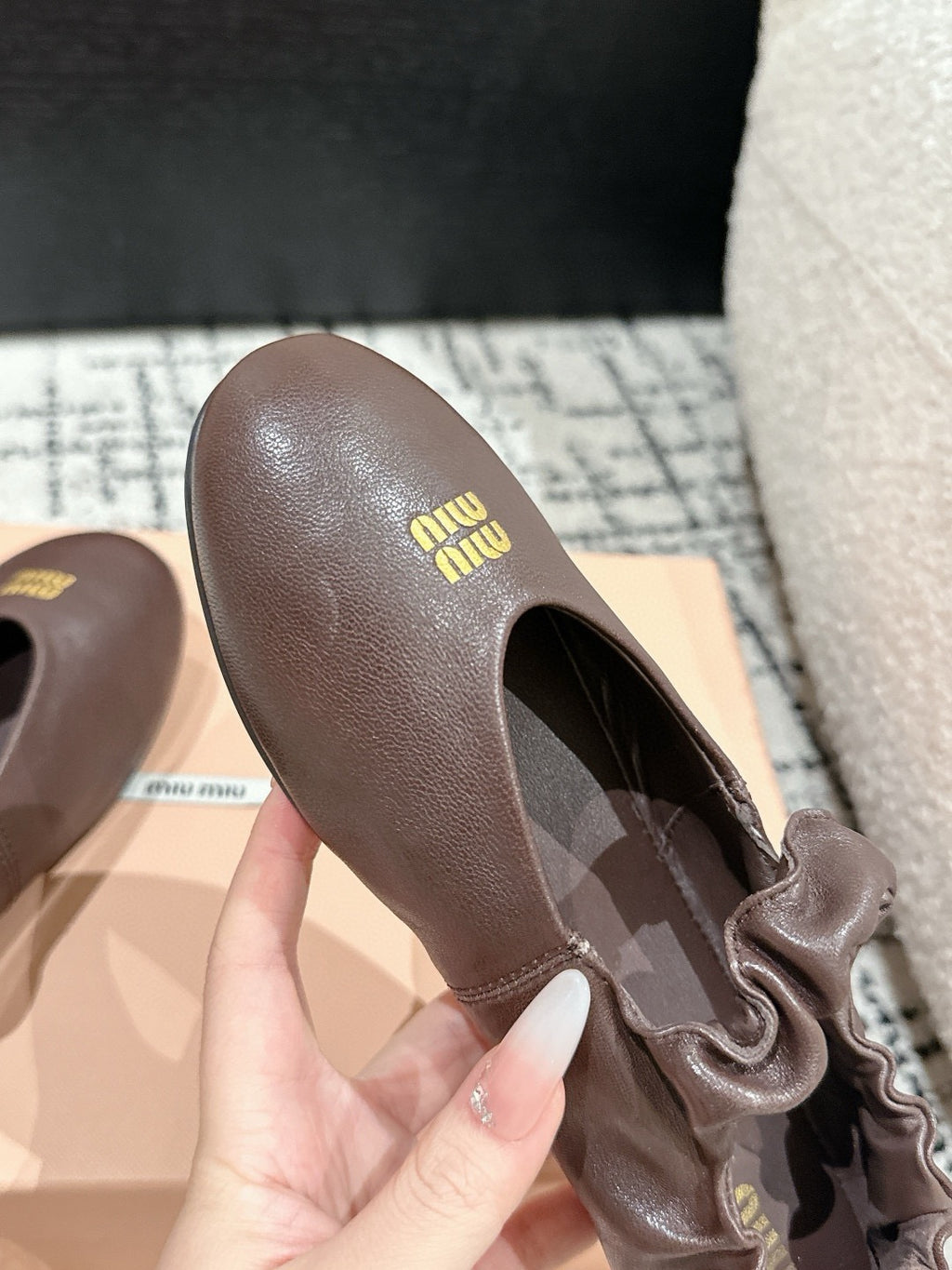 MIU MIU - Ruches nappa leather ballerinas