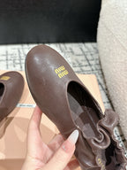 MIU MIU - Ruches nappa leather ballerinas