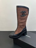 CHANEL - Chanel Suede and Leather High Boot