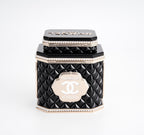 CHANEL - Limited Edition Black Quilted Resin Tea Box Minaudiere Imitation Pearl and Gold Hardware, 2024