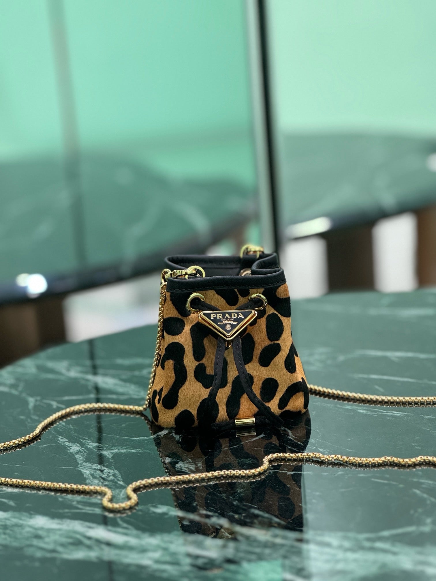 PRADA - animal-print mini bag