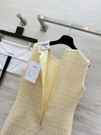 CHANEL - Chanel Light Yellow Tweed Jacket and Dress Set