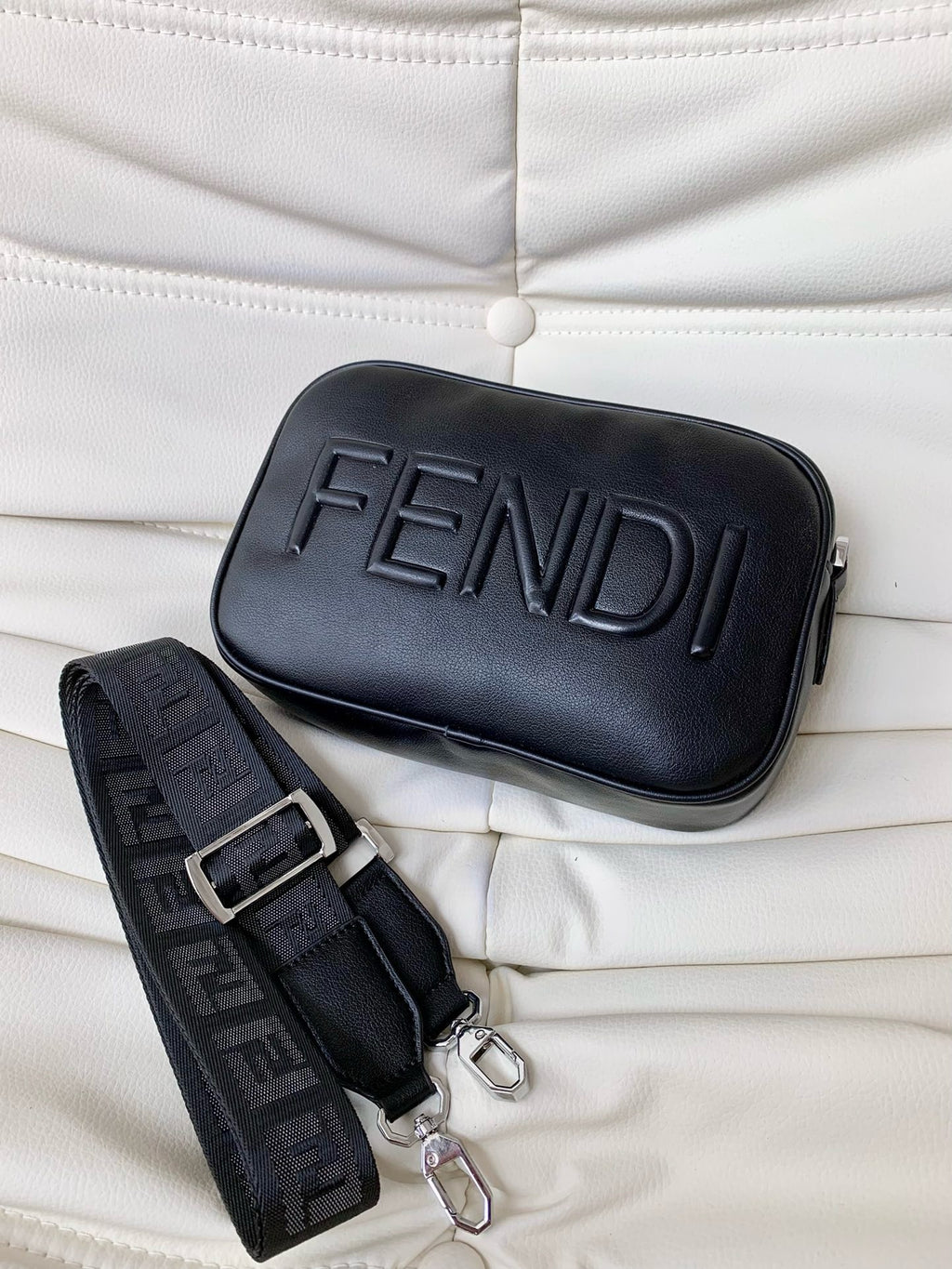 FENDI -  Zucca Coated Canvas and Leather  Bag