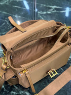 PRADA - Explore medium suede shoulder bag with flap