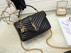 SAINT LAURENT- Black Leather Handbag