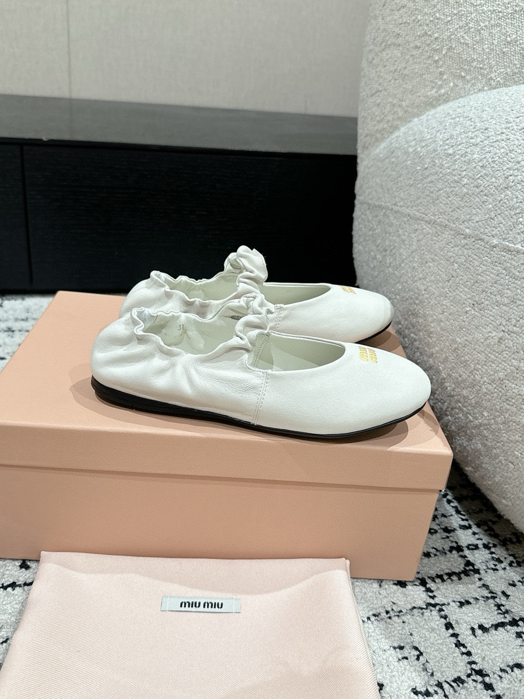 MIU MIU - Ruches nappa leather ballerinas