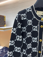 GUCCI  - Women's Black Embroidered Monogram