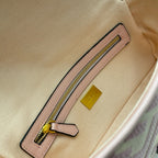 FENDI - Extra Baby Pink FF Cotton Canvas Medium Baguette Bag