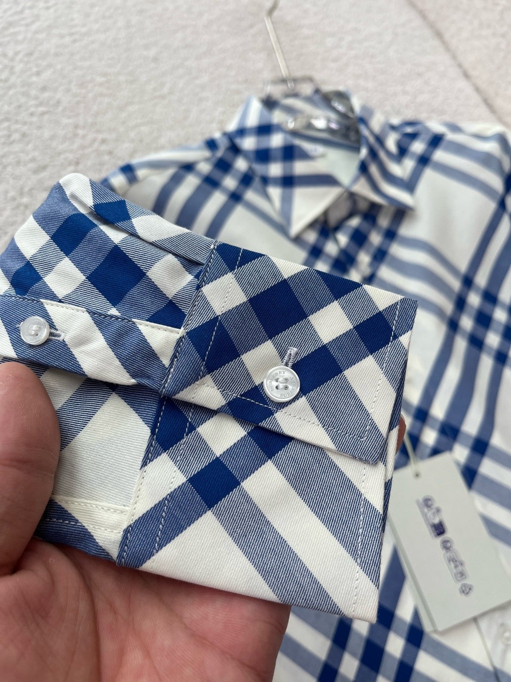BURBERRY - Slim Fit Check Cotton Poplin Shirt