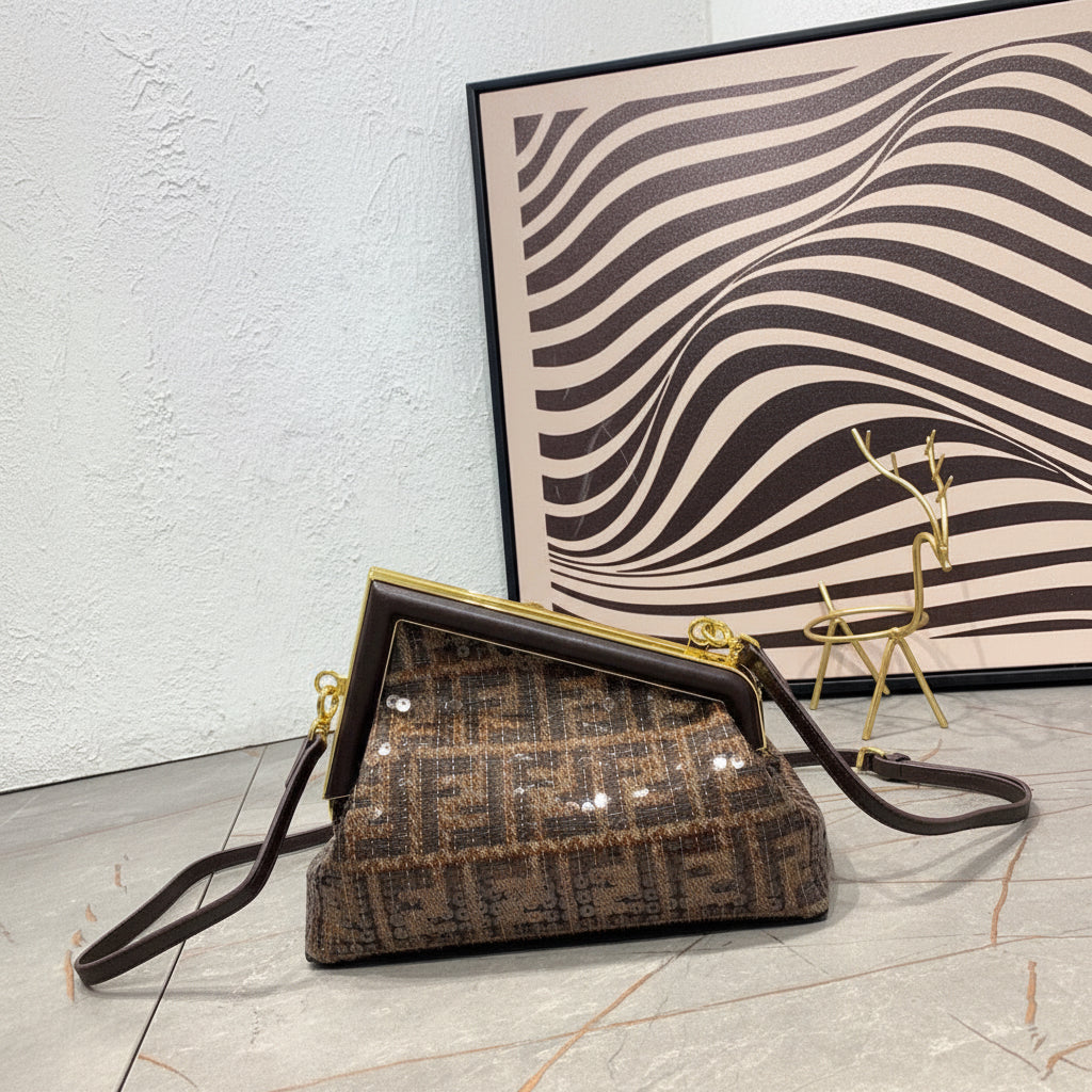 FENDI - Women's White Small First Crystal Bag