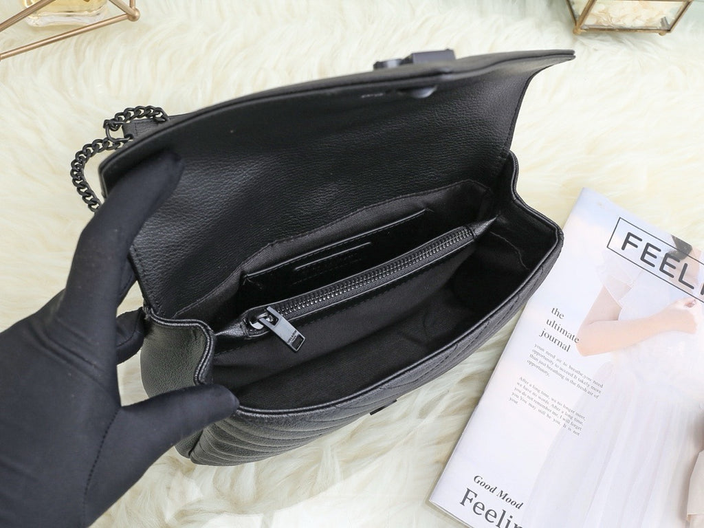 SAINT LAURENT- Black Leather Handbag