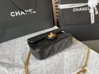 CHANE - Caviar Quilted Sweetheart Rectangular Flap Black