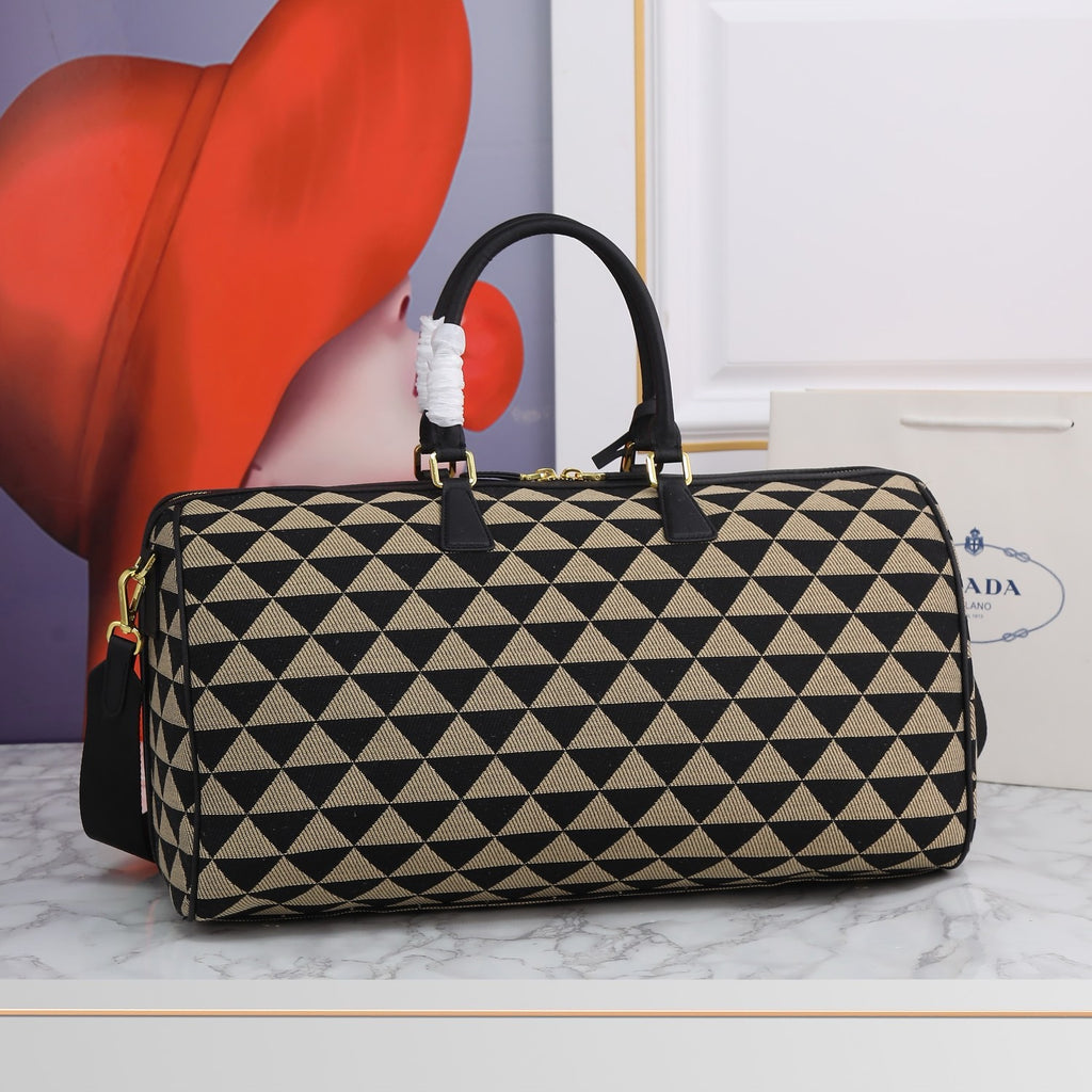 PRADA - Prada Symbole embroidered fabric bag