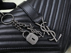 SAINT LAURENT- Black Leather Handbag