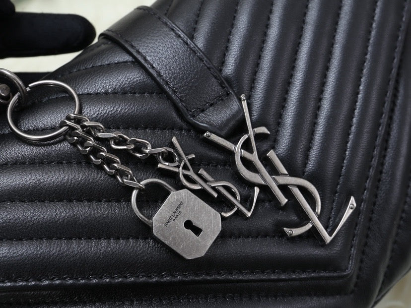 SAINT LAURENT- Black Leather Handbag